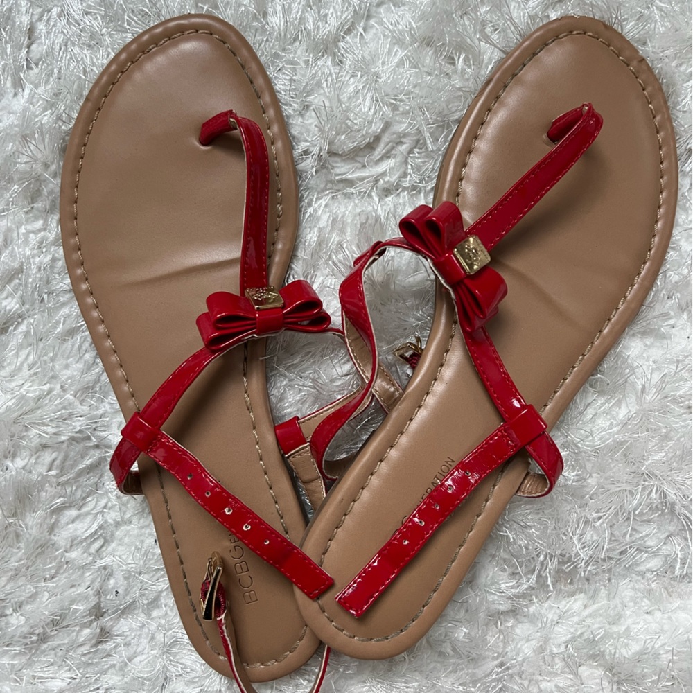 BCBG Red Sandals with bow